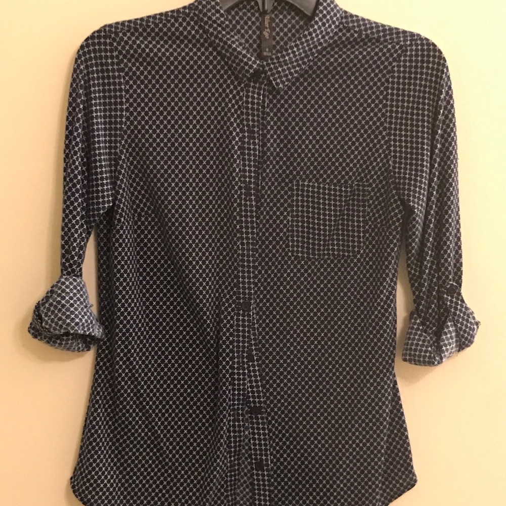 Navy Blue long sleeve blouse